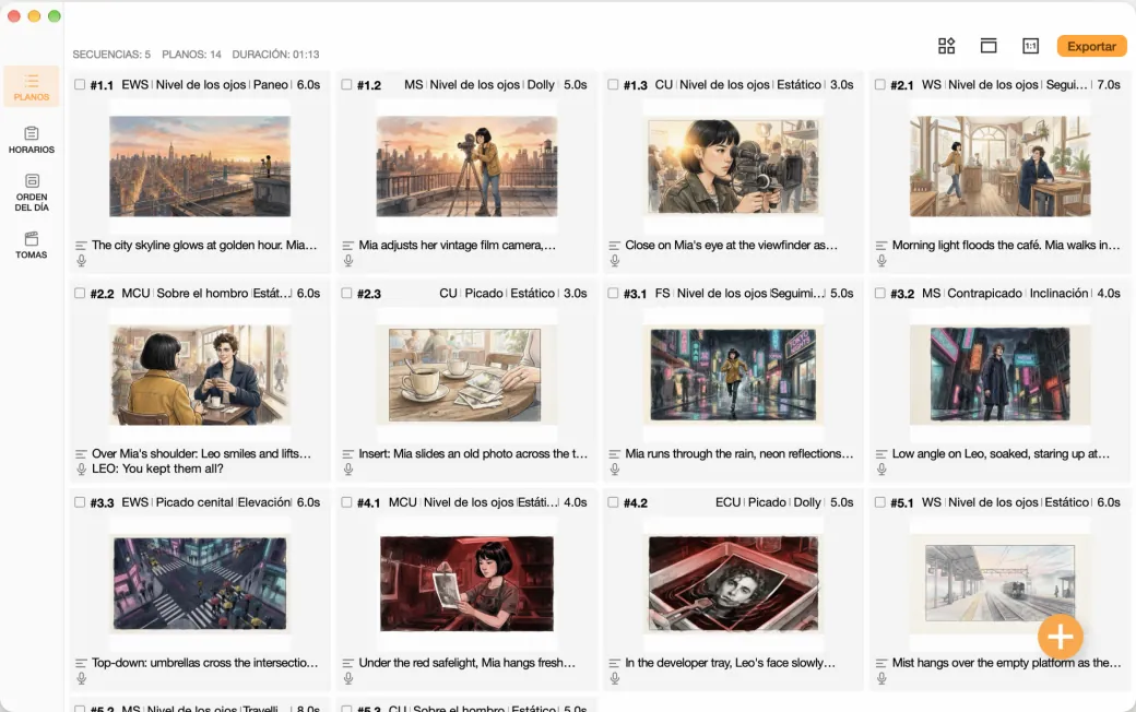 Muestra de la herramienta de producción cinematográfica Previs Shot