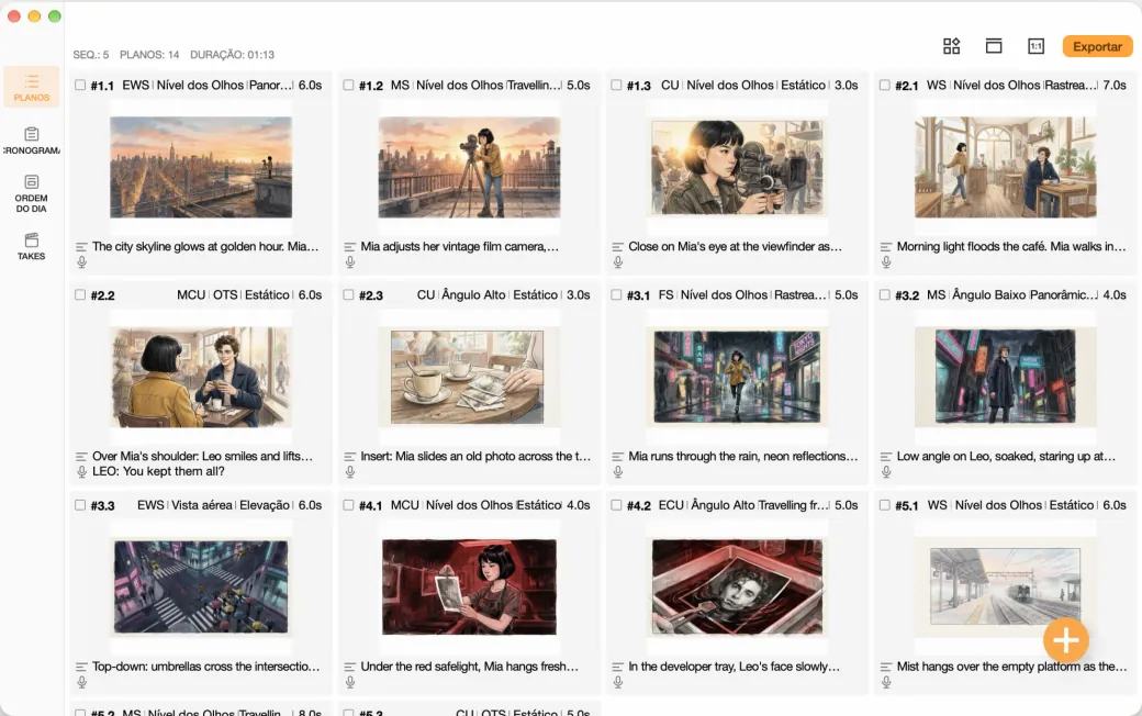 Demonstração da ferramenta de produção cinematográfica Previs Shot